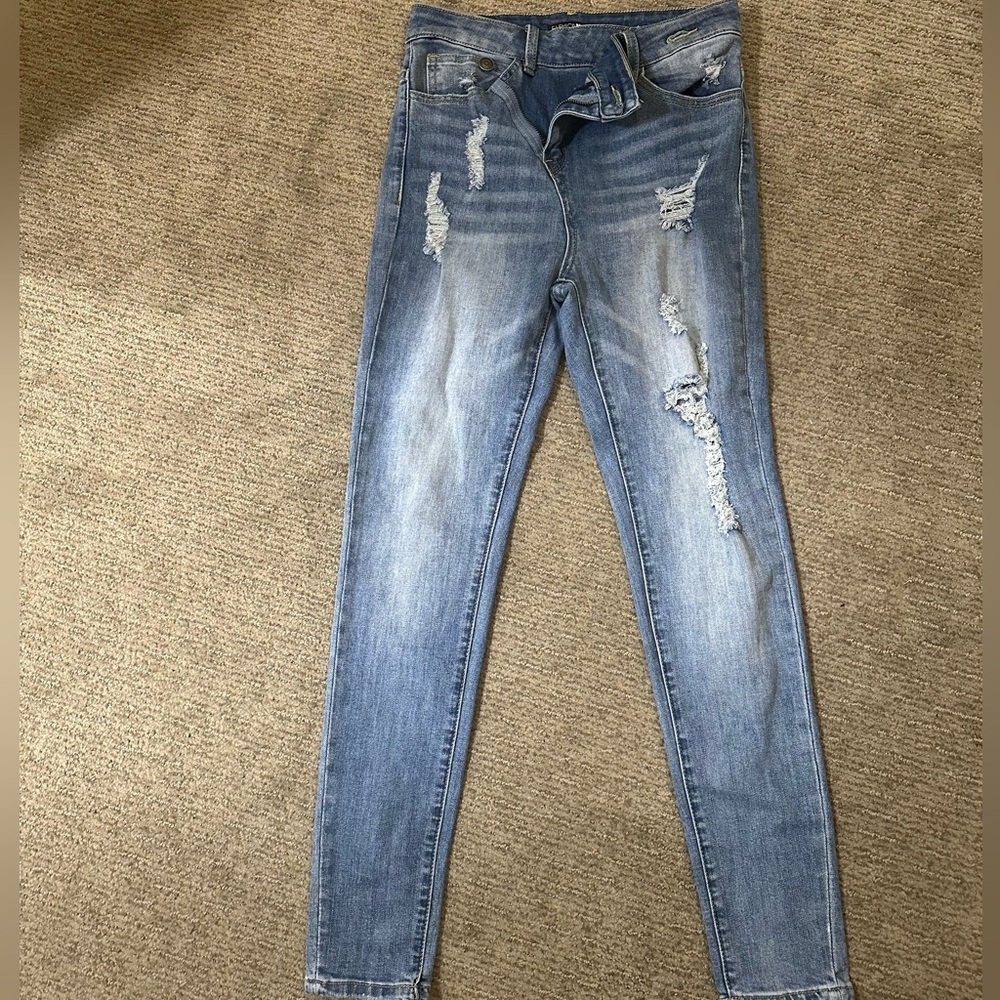 Blue denim jeans